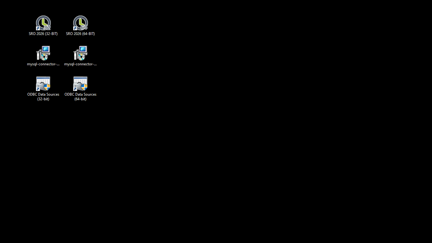 SRO install and configure 32-BIT and 64-BIT MYSQL ODBC