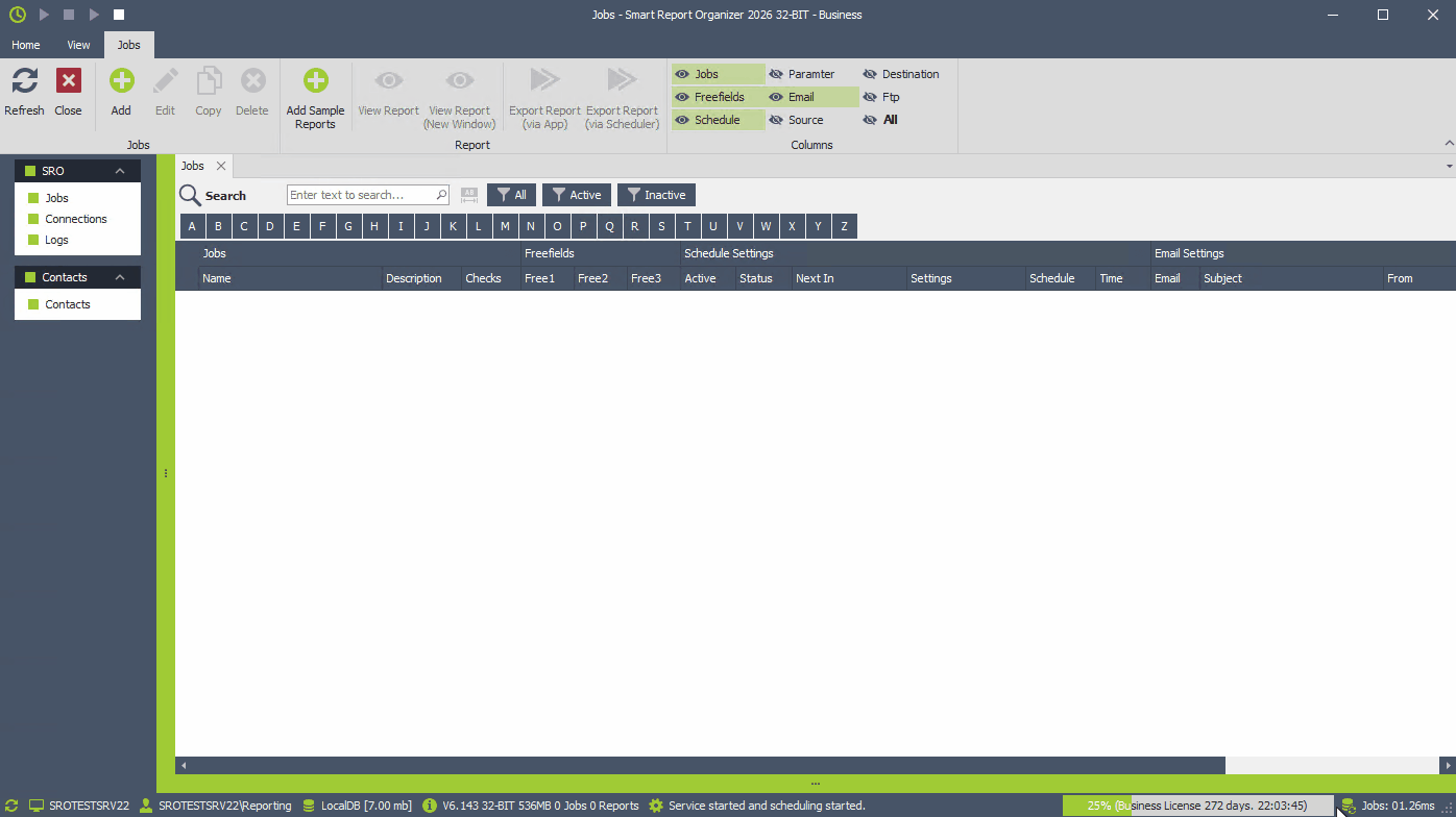 SRO Example: Configure database connections