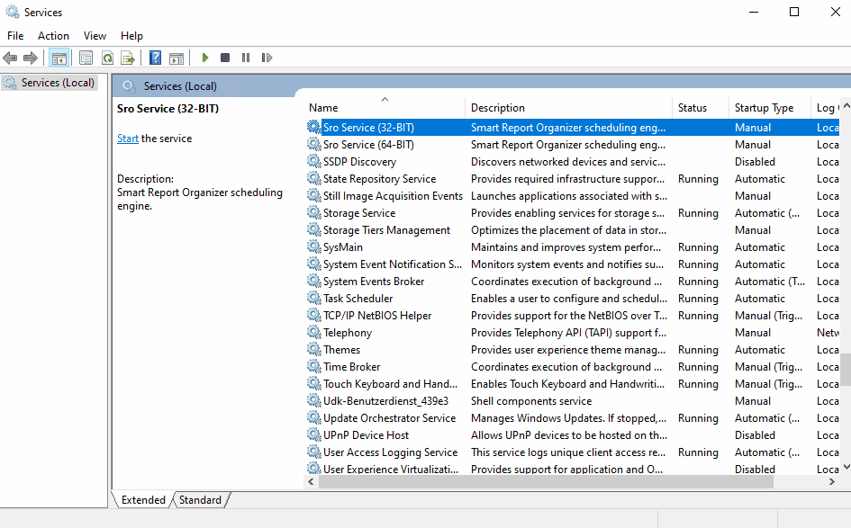 Configure SRO Windows Service