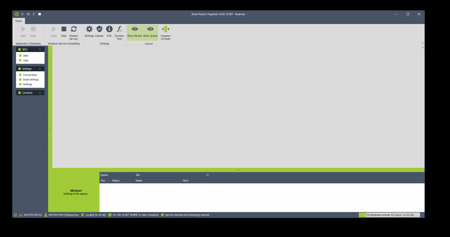 Smart Report Organizer advanced report viewer demo with fullscreen mode, zoom, and export functionality
